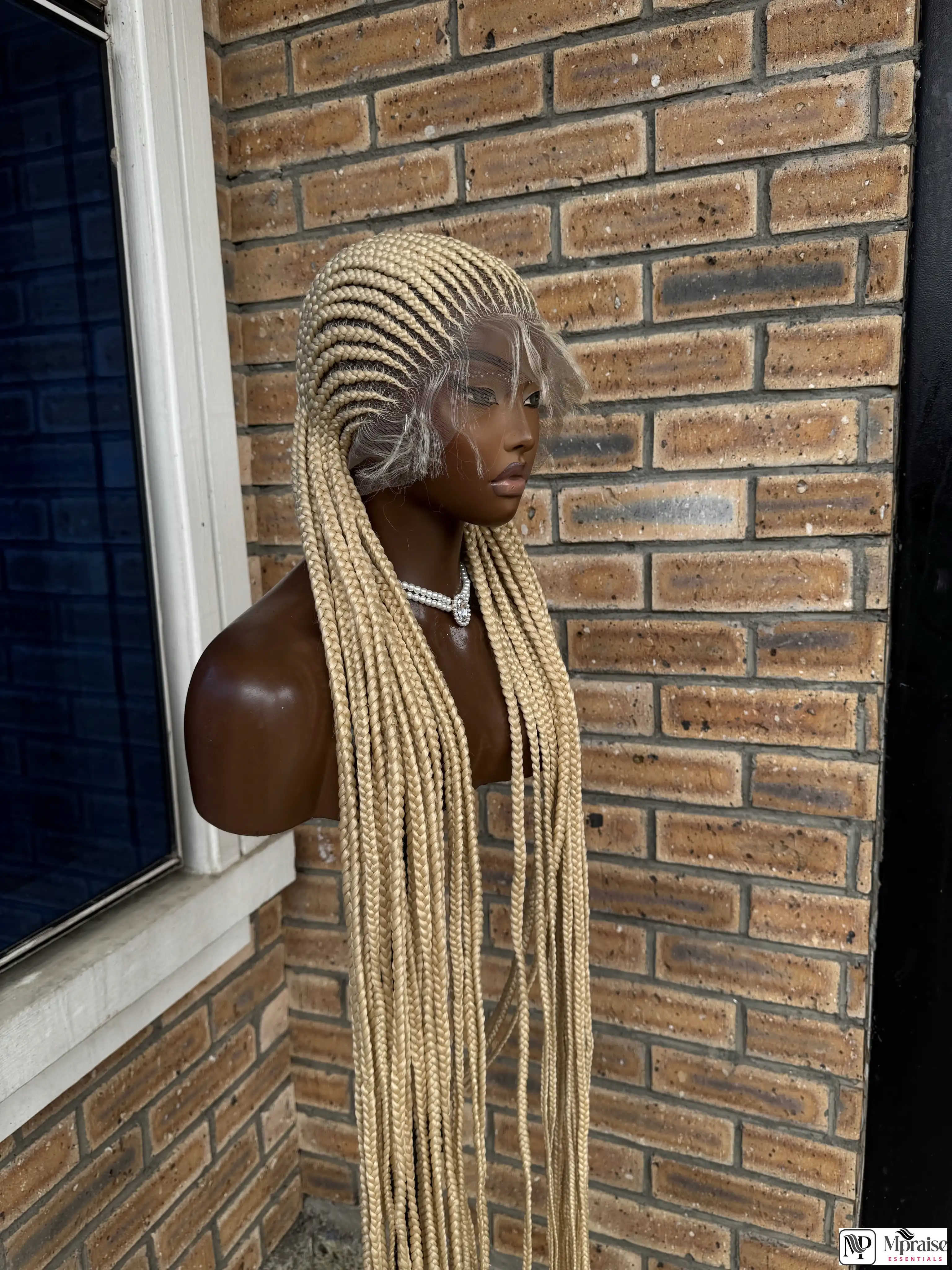 Volume All Back Cornrows Braided Wig